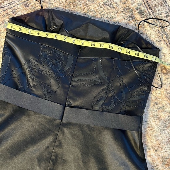 ABS Allen Schwartz Womens Black Cocktail Dress 12 Strapless  A-Line Prom Preppy - Picture 12 of 16